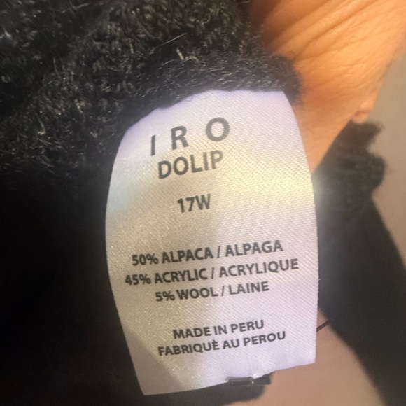 IRO Black Ruffled Wool Blend Knit Sweater Size XS MSRP $395 - Picture 7 of 9